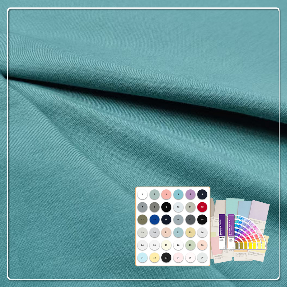 Tanúsított, környezetbarát, fejlett bambusz yoga jersey – OEKO-TEX® Szabvány 100 és OCS-tanúsítvánnyal rendelkező termék, természetes antibakteriális hatással, nedvességelvezető tulajdonsággal és 4-irányú nyúlással a fenntartható teljesítményruházat számára