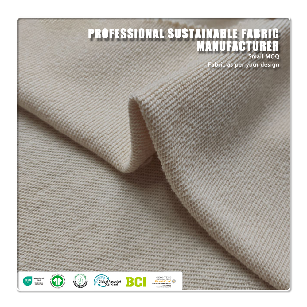 Оптовая продажа гладкокрашенной трикотажной ткани французский трико из 100 % хлопка (расчёсанного), плотностью 400 г/м², экологичной, эластичной — для толстовок на осень и зиму