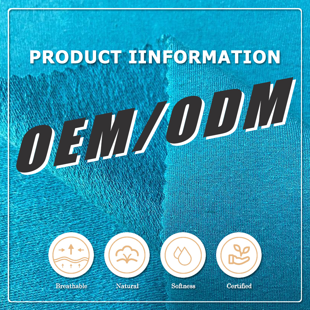 New Material Eco-Friendly Knitted Plain French Terry Hemp Fabric for Hoodies