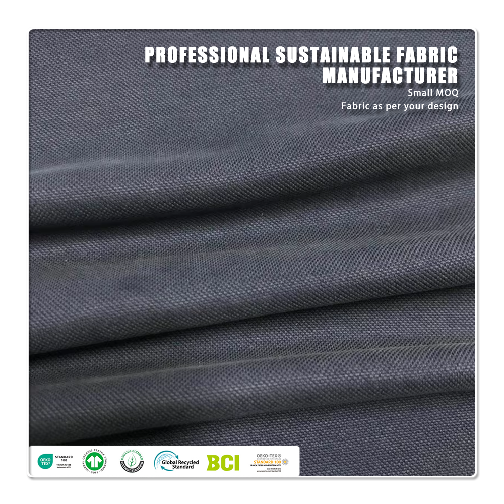 環境に優しい両面ニット100％ポリエステルピケ生地、270gsm中厚手、ベビー＆キッズアパレルTシャツ用