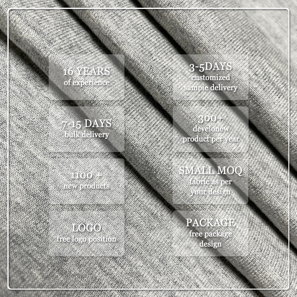 OEM&ODM 320GSM Bamboo/Organic Cotton/Spandex Blend French Terry Fabric Anti-Bacteria Moisture-Absorbent Eco-Friendly Features