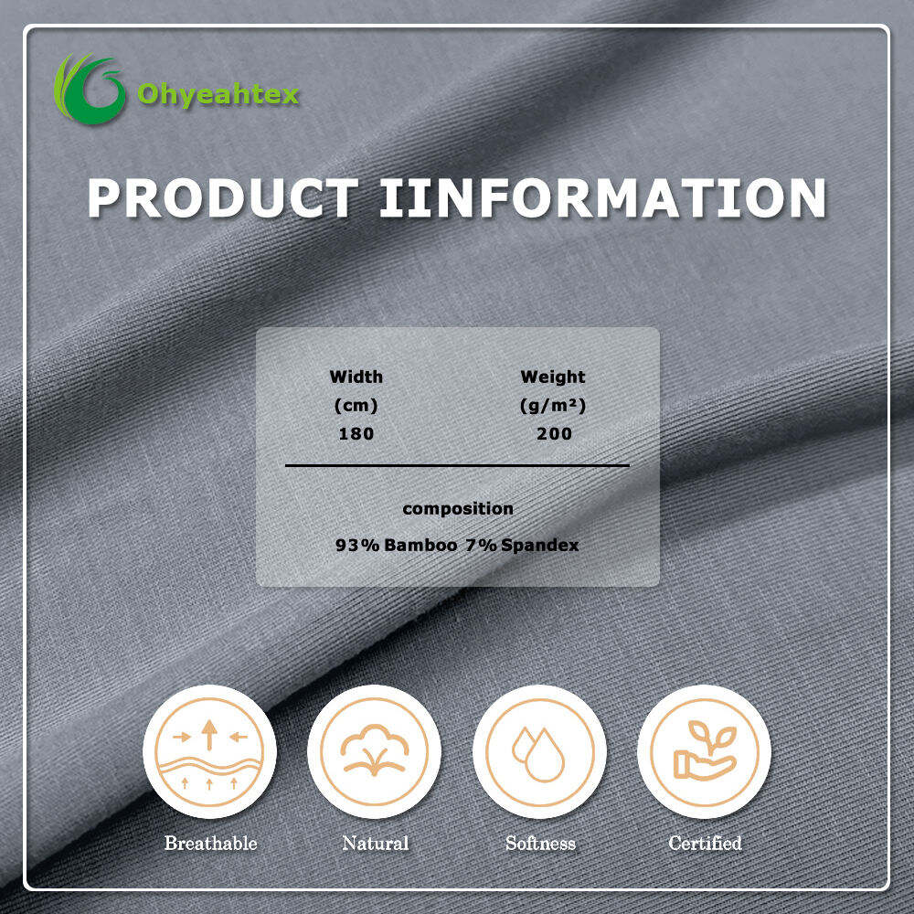 180g/m Bambus-Lyocell/Spandex Jersey Stoff – Antibakteriell, feuchtigkeitsregulierend, atmungsaktiv, Sportbekleidung für Jungen