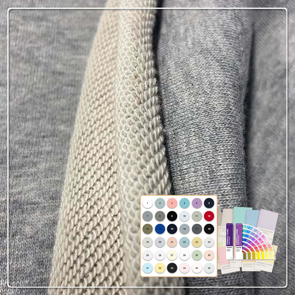 100% bawełniana francuska tkanina frotte 400 g/m² dla bluz z kapturem – ekologiczna, elastyczna, dwustronna, przewiewna