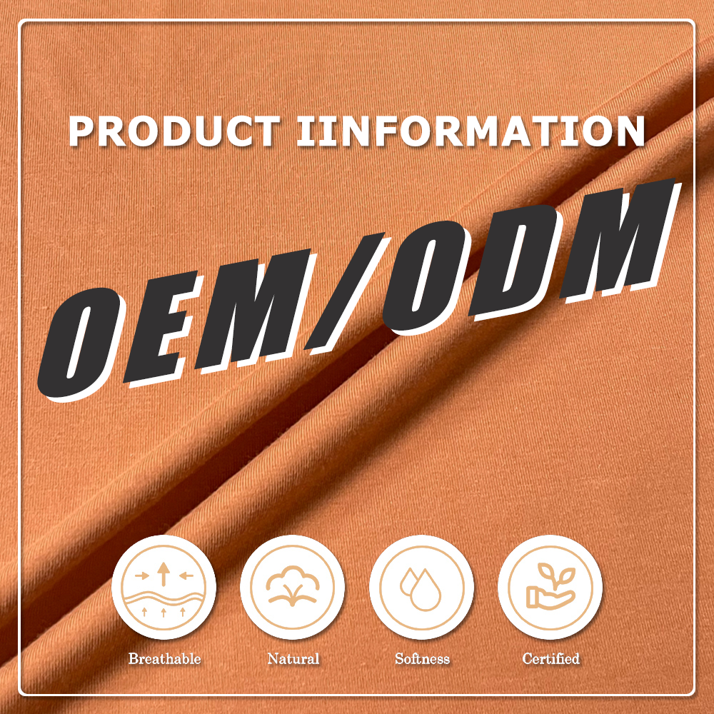 Sustainable Eco-Friendly Orange Bamboo Organic Cotton Jersey Fabric Anti-Bacteria Moisture-Wicking Breathable Features 340gsm