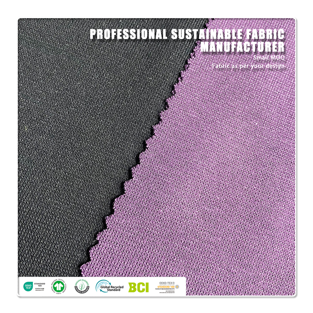 Eco-Friendly Organic Cotton Spandex Ribbed Fabric Stretch & Breathable 260 GSM for Winter Clothing & Sportswear