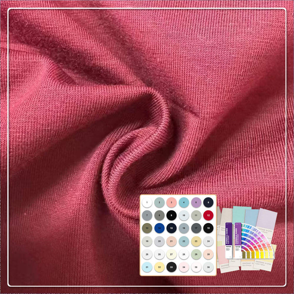 190GSM Nachhaltiger 95 % Baumwolle 5 % Elasthan gestrickter Jersey-Stoff, antistatisch, antibakteriell, leicht, hohe Qualität