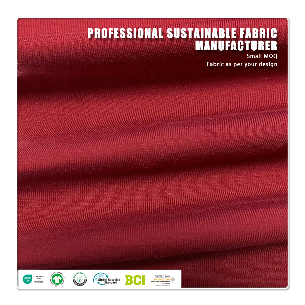 Miljövänlig slitstark enkel jersey av bomull, modal och elastan, 285 g/m², bredd 150 cm, på beställning till underkläder