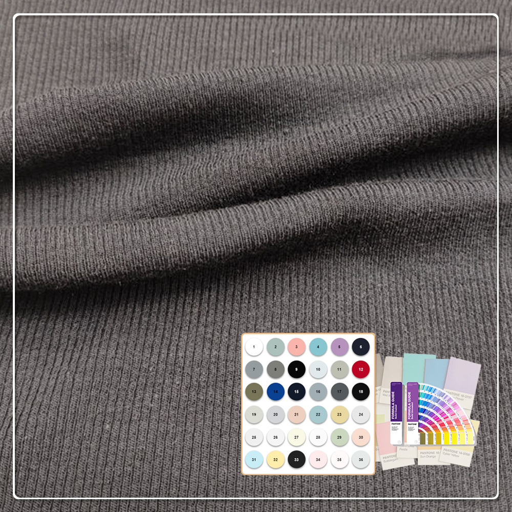 Weiches 200GSM 93 % Modal 7 % Elasthan 2*2 Ripp-Gewebe umweltfreundlich, feuchtigkeitsabsorbierend, atmungsaktiv für Damen- und Herrenunterwäsche