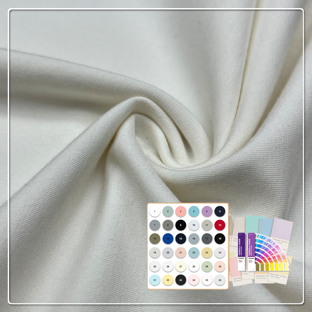 260gsm Eco-Performance Jersey: 69% Bamboo Lyocell, 23% Chitosan, 8% Spandex – Strong UV Protection, Breathable & Anti-Odor