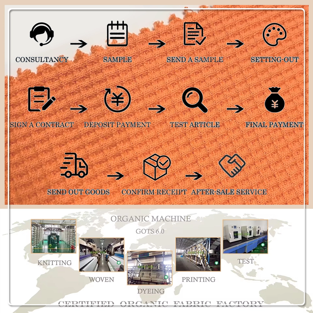 Miljövänlig antistatisk UV-skyddande krympbeständig stickad 100 % bomullsvevtyg i vaffelstruktur, 220 g/m², för kläder på beställning
