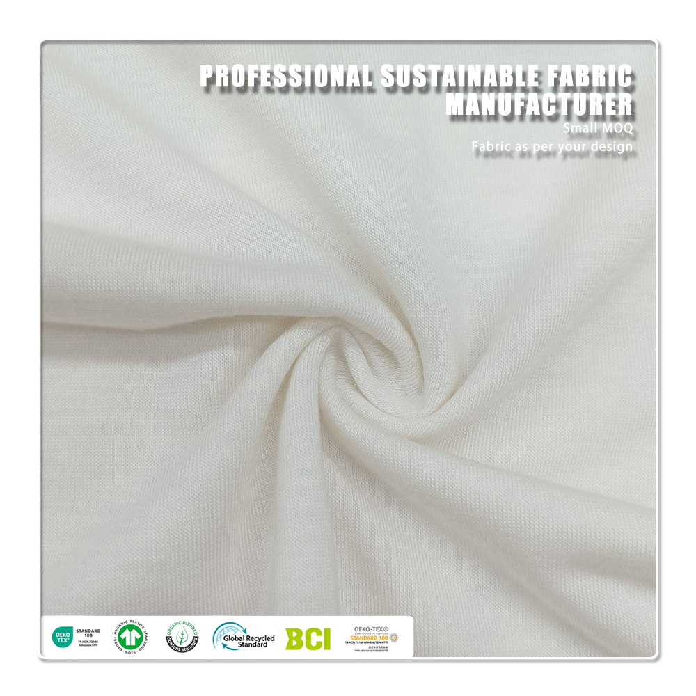 Skin-Friendly Knitted Single Jersey Bed Sheet Fabric 50% Milk Protein 50% Lyocell Composed Eco-Friendly Ingredients Sleepwear