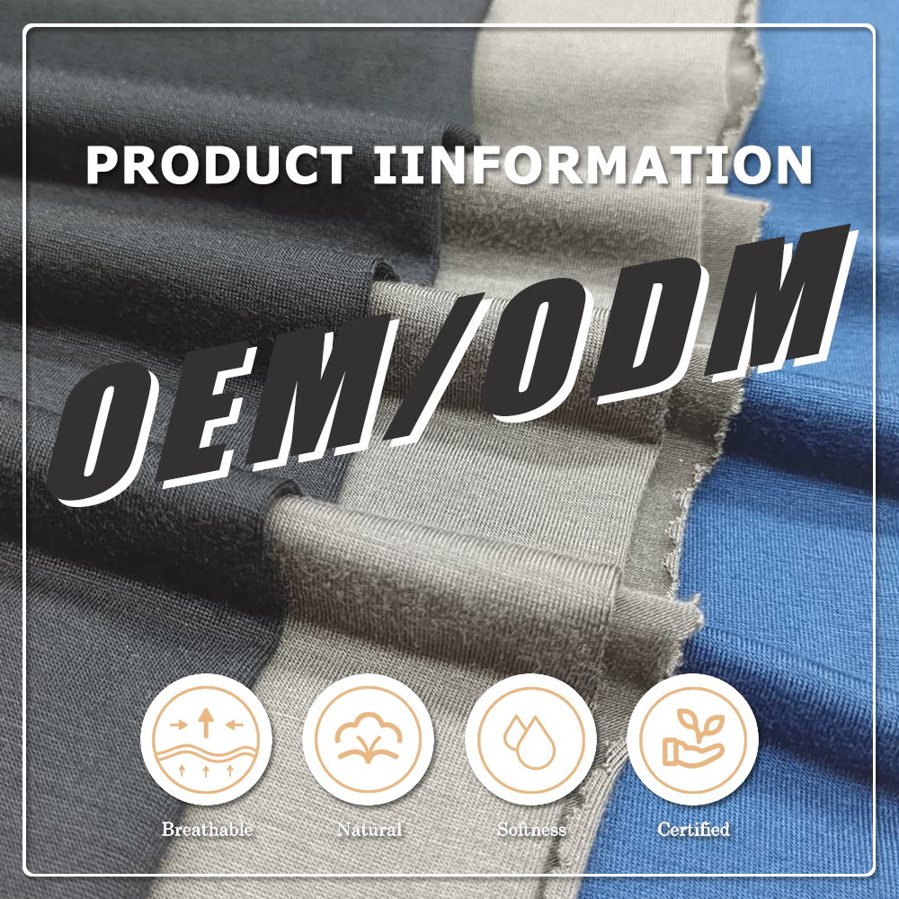 Ohyeah Anti-Bacteria Eco-Friendly 93% Bamboo Lyocell 7% Spandex Fabric Quick-Dry Moisture-Absorbent Stretch for Bedding Apparel