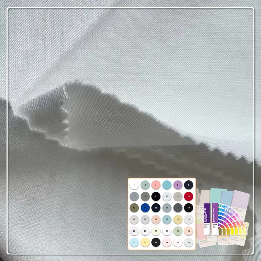 OEKO-TEX-zertifizierter 100 % Bambusfaser-Jersey-Stoff, antibakteriell und feuchtigkeitsabsorbierend, umweltfreundlich und elastisch, für Bekleidung