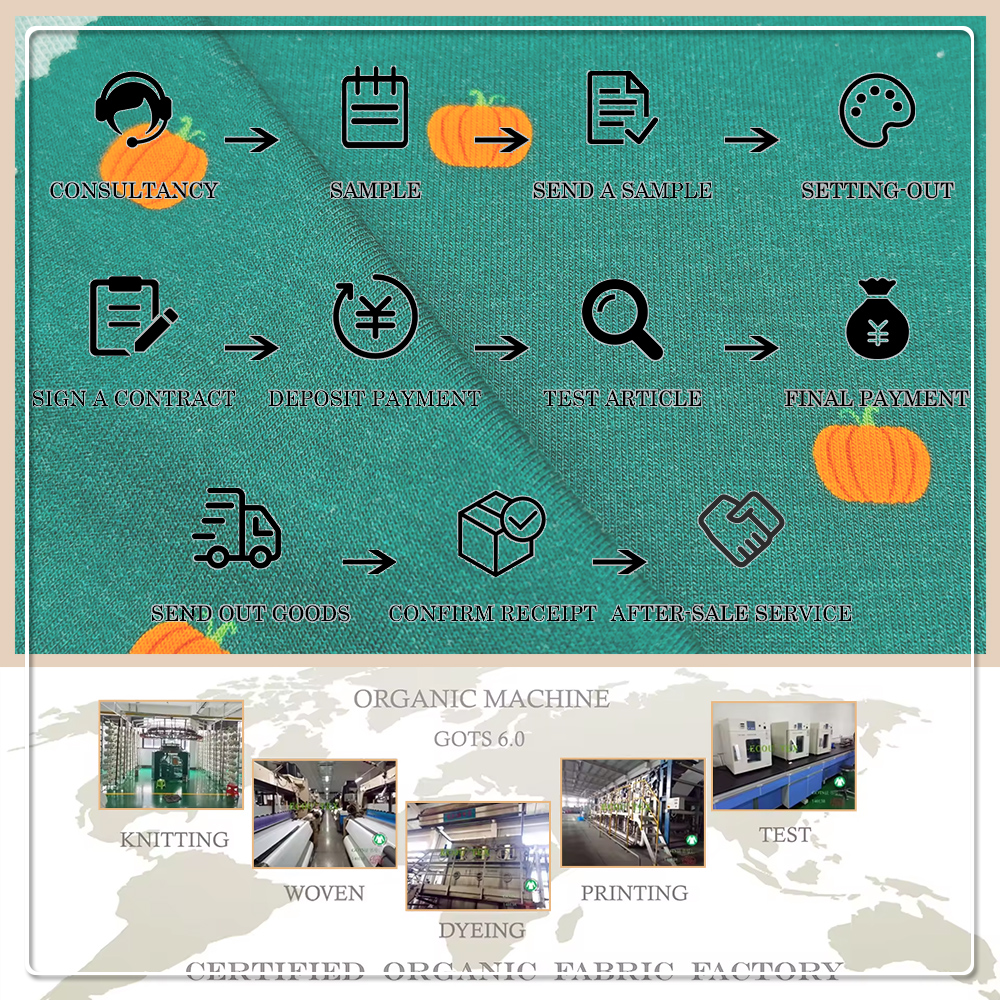 Festive Pumpkin Print Bamboo Cotton Spandex Jersey – 70% Bamboo 25% Cotton 5% Spandex, 260gsm Medium-Weight, 170cm Width, Soft Stretchable Fabric for Autumn Apparel, Loungewear & Holiday Fashion