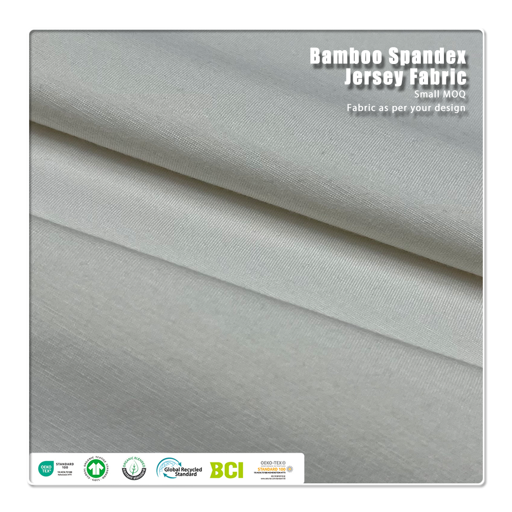 260gsm Eco-Performance Jersey: 69% Bamboo Lyocell, 23% Chitosan, 8% Spandex – Strong UV Protection, Breathable & Anti-Odor