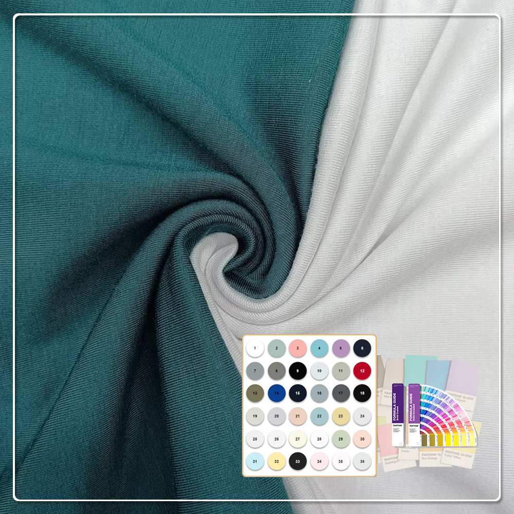 Organic Eco-Friendly Breathable Anti-UV Anti-Bacteria Anti-Odor 93% Bamboo Lyocell 7% Spandex Jersey Fabric for Underwear