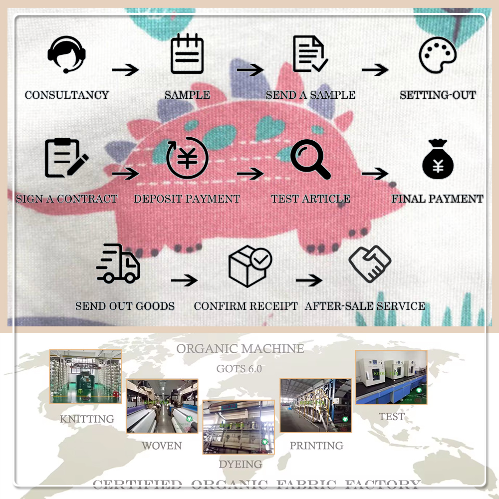 Healthy 100% Organic Cotton Eco-Friendly Breathable Stain Repellent Jersey Fabric for Children's Clothes