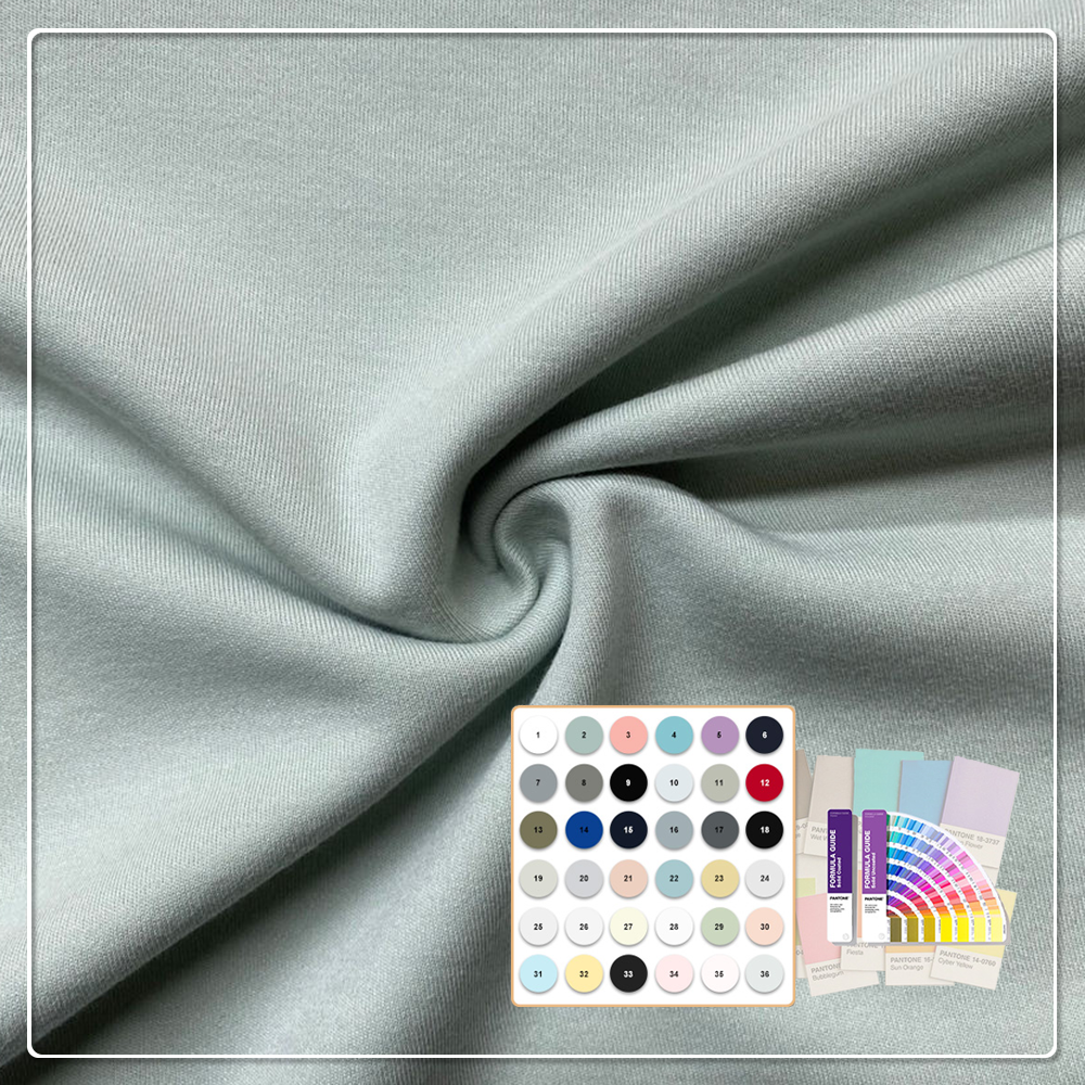 Double Faced Knitted 70% Organic Cotton 30% Lavender Interlock Fabric Eco-Friendly Soft Plain Dyed for T-shirt