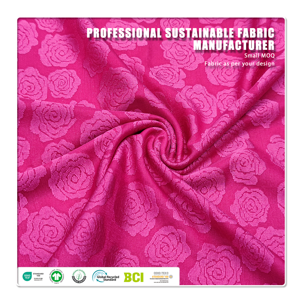 Elegant Rose Jacquard Stretch Fabric for Women's Fashion