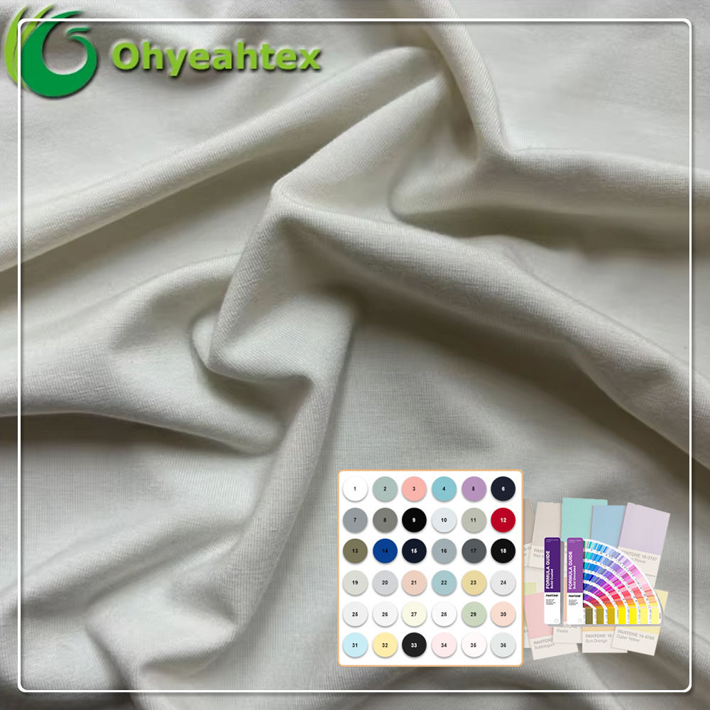 OEKO-100 Anti-Odor Stretch 70 % Bambus-Lyocell, 23 % Chitosan, 7 % Elasthan-Jersey-Stoff für T-Shirts