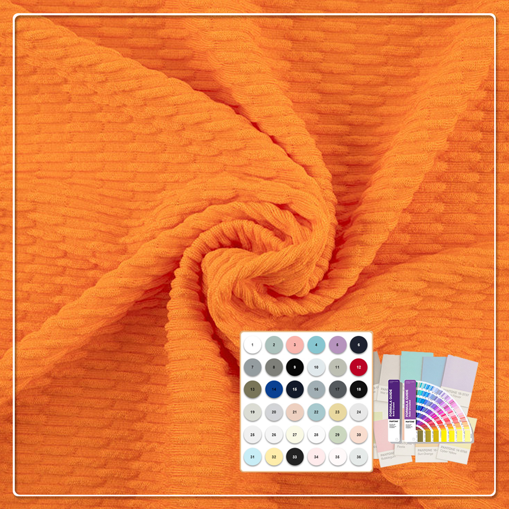 95% Polyester 5% Elastane Bubble Crinkle Knit Fabric - High Elasticity Eco-Friendly Dyed for Dresses & Swimwear