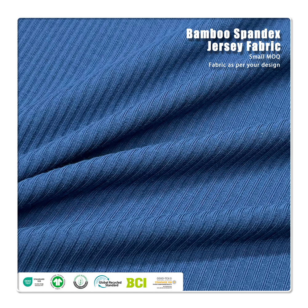 Super Smooth Breathable 95%Micro Bamboo 5%Spandex 1x1 Rib fabric For Sleeping wear