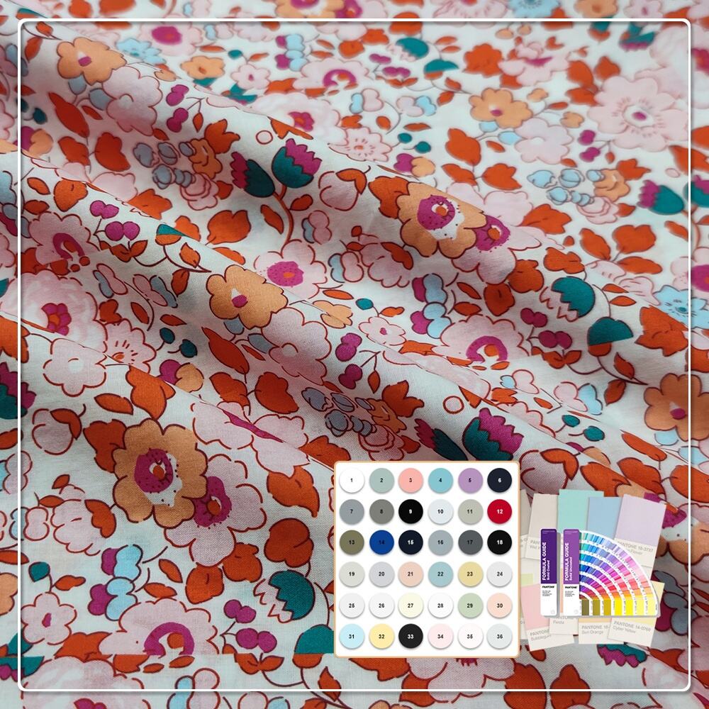 Wytrzymała i bardzo wytrzymała tkanina popelinowa z nadrukiem o gramaturze 73 g/m2, 100% bawełny, odpowiednia do produkcji koszul