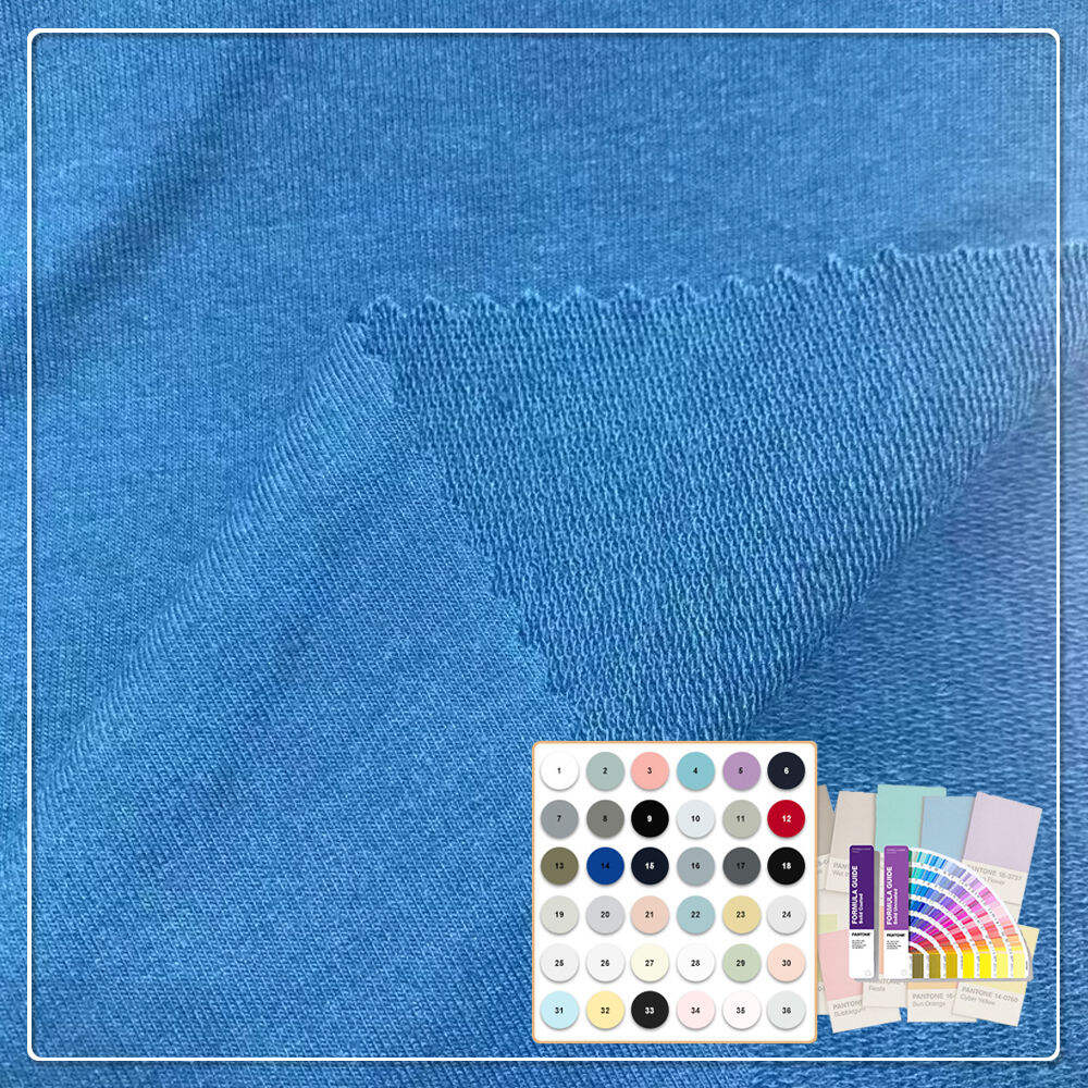 Soft Organic GOTS Certified 100% Organic Cotton Knitted French Terry Fabric Shrink-Resistant Anti-Bacteria Eco-Friendly 320GSM