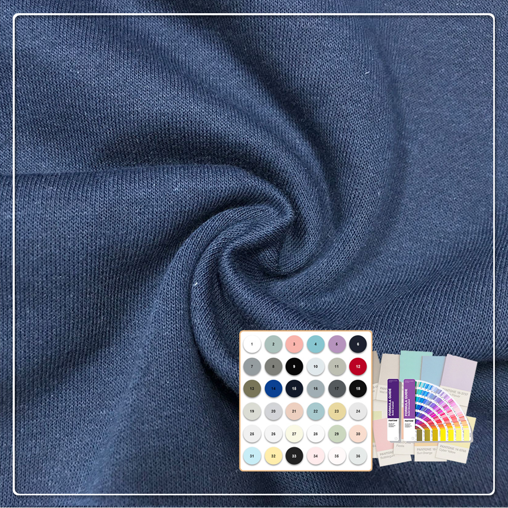 OEM/ODM Organic 60% Cotton 40% Recycled Polyester Shrink-Resistant Brushed Sueded Fleece Fabric Windproof Breathable 260 GSM