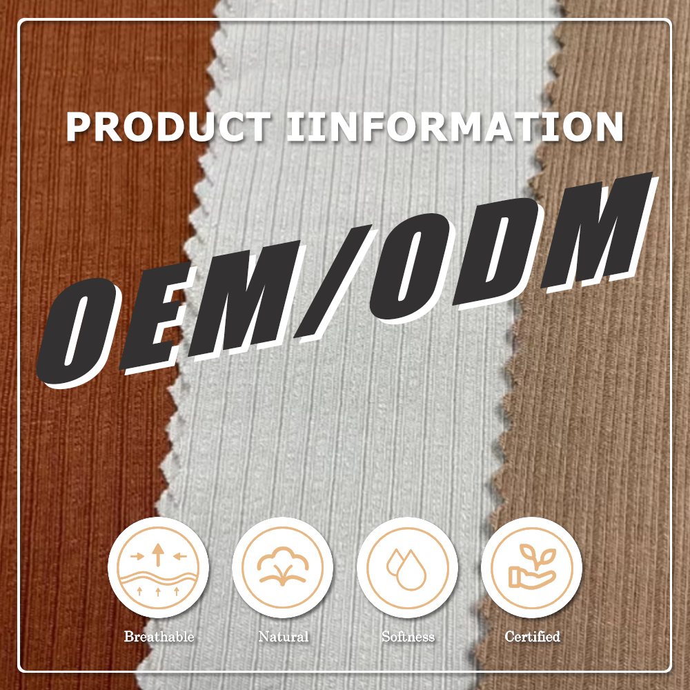 Miljövänlig stickad ribbade tyg av modal och bomull, 380 g/m², med stretch-, fukttransporterande och andningsbar egenskaper för danskläder och vardagskläder