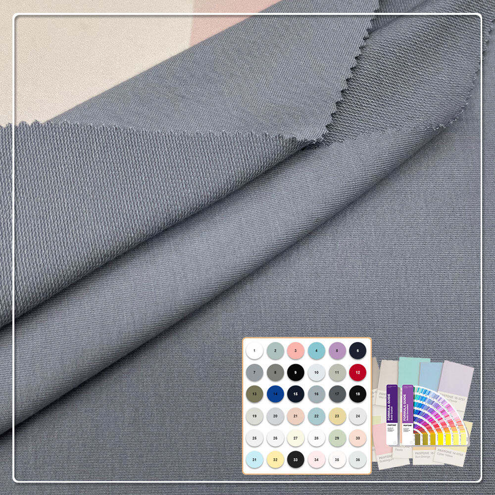 Ekologisk 300 gsm stickad enkel jerseyväv 67 % bambu 28 % akryl 5 % spandex för flickors T-shirts