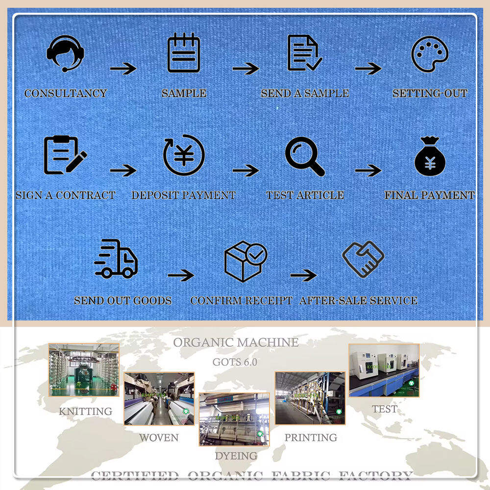 Soft Organic GOTS Certified 100% Organic Cotton Knitted French Terry Fabric Shrink-Resistant Anti-Bacteria Eco-Friendly 320GSM