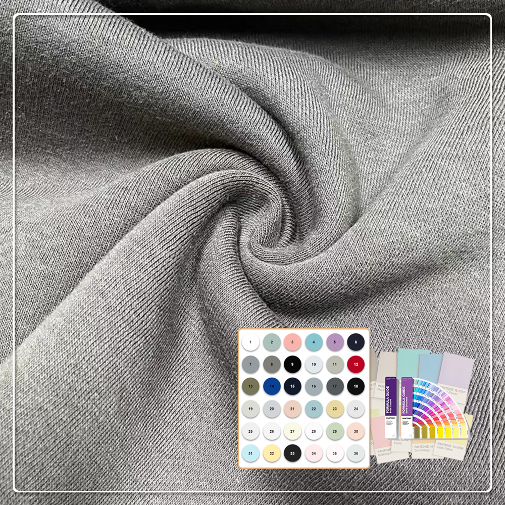Soft Stretch Breathable 60% Cotton 40% Polyester Anti-UV Eco-Friendly 260 GSM Fleece Fabric for Activewear & Baby/Kids Garments