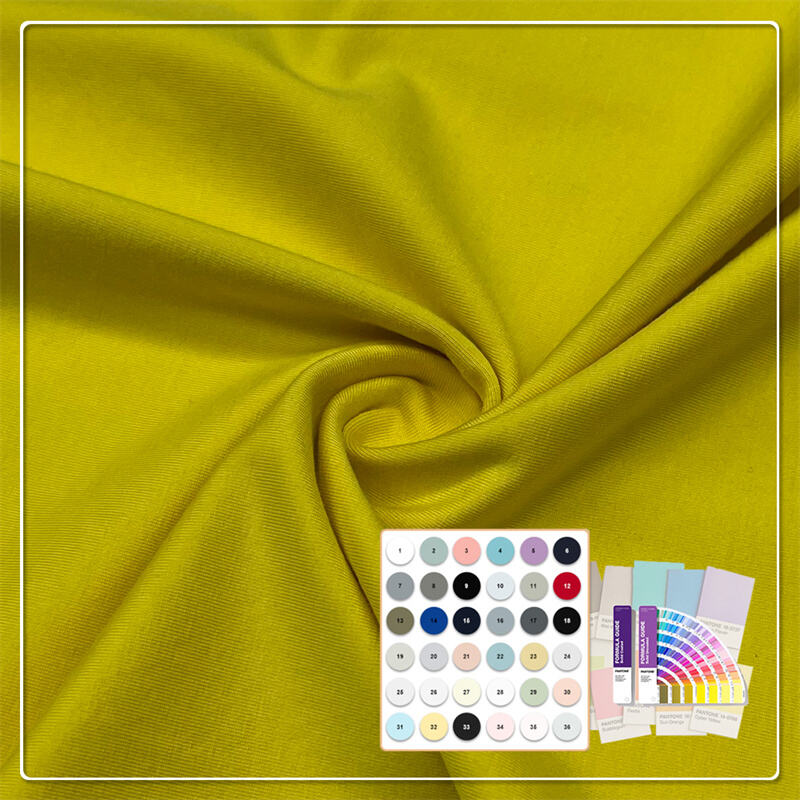 Tela jersey de algodón suave certificada por OEKO 95%Algodón 5%Elastano para camisetas