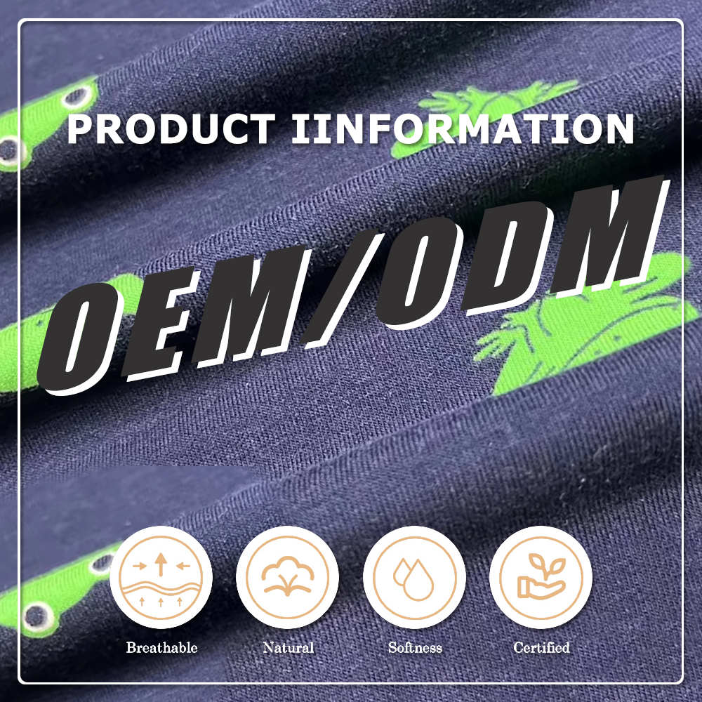 Anti-UV Eco-Friendly Stretch Breathable Anti-Bacteria Printed 190GSM Cotton Spandex Jersey Fabric for Baby & Toddler Apparel