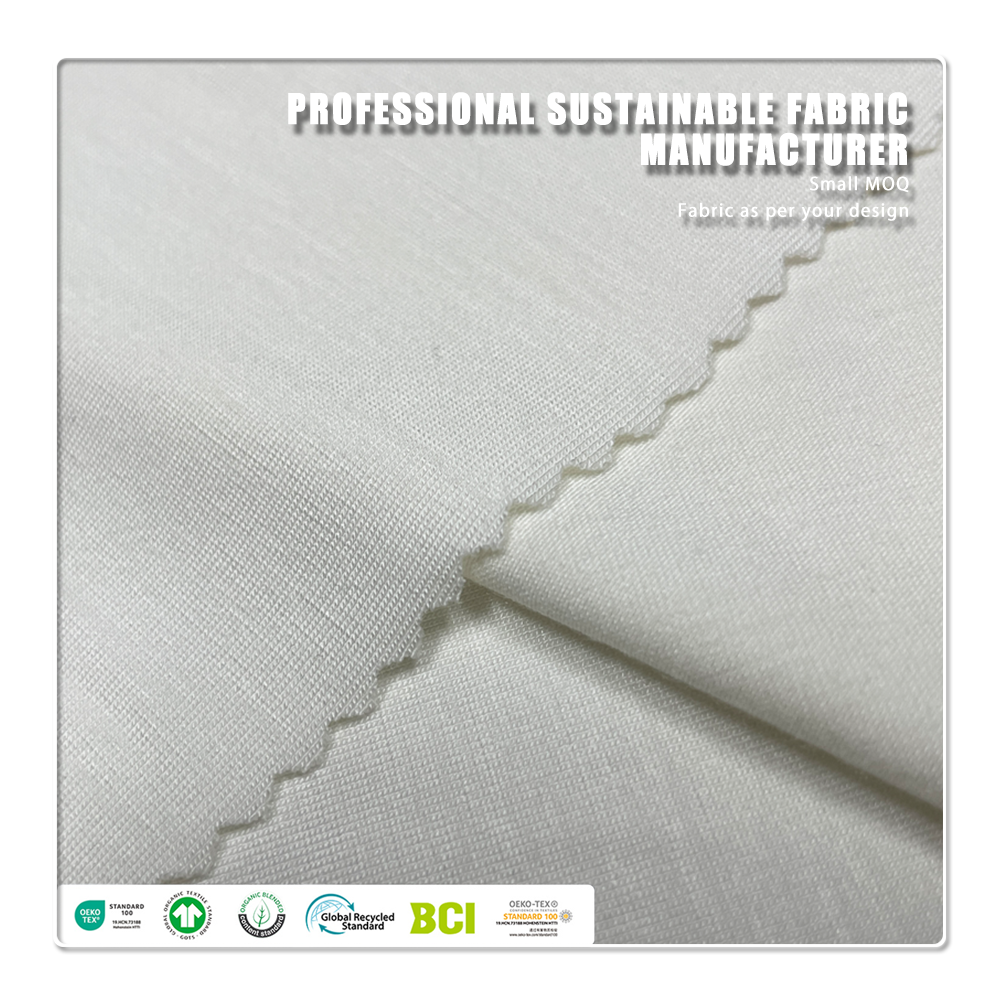 200GSM Eco-Friendly Organic Bamboo Lyocell Chitosan Solid Color Fabric for Women's Sleepwear & Lining