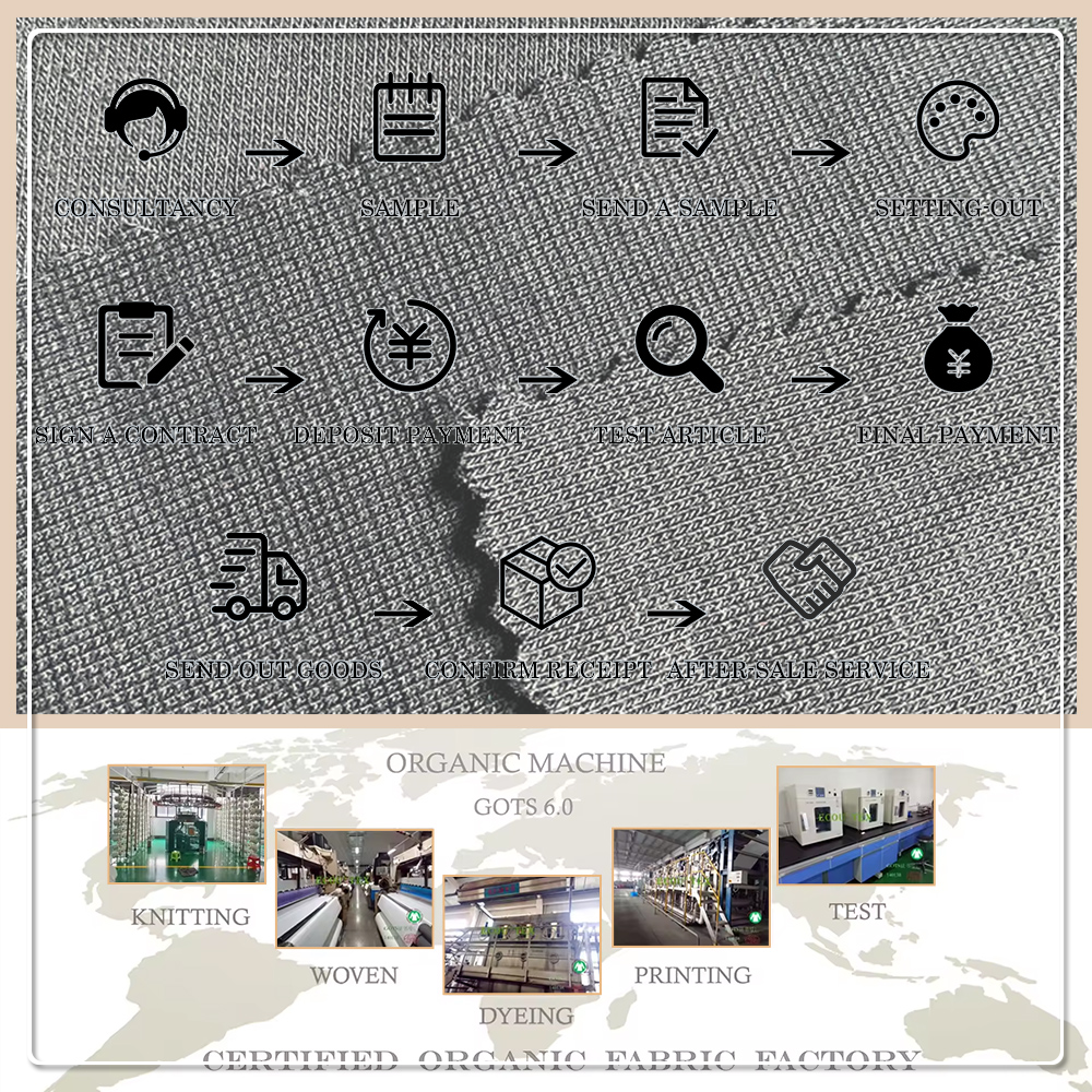 Eco-Friendly Organic Cotton Spandex Ribbed Fabric Stretch & Breathable 260 GSM for Winter Clothing & Sportswear