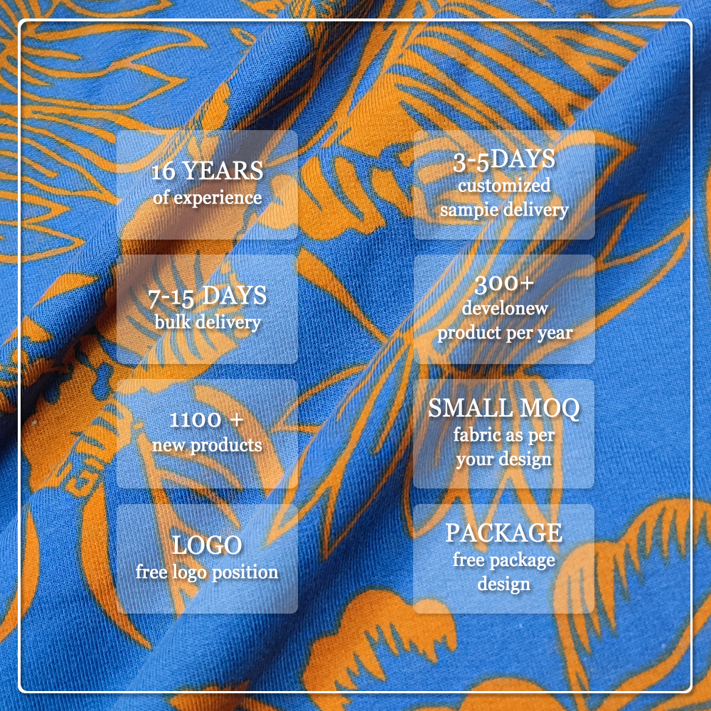 Digital Printed Eco-Friendly Breathable Moisture-Absorbent Lightweight 95%Organic Cotton 5%Spandex FrenchTerry Fabric