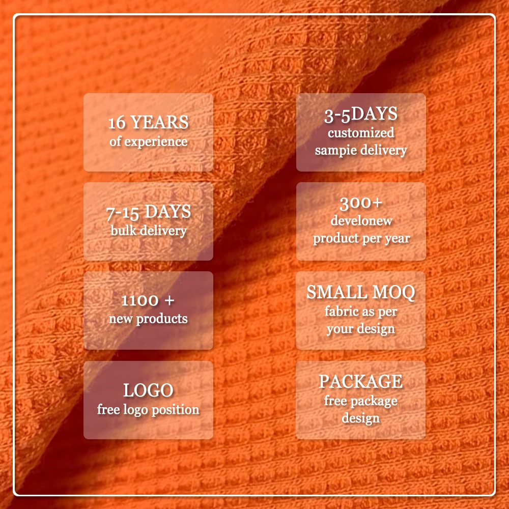 Miljövänlig antistatisk UV-skyddande krympbeständig stickad 100 % bomullsvevtyg i vaffelstruktur, 220 g/m², för kläder på beställning