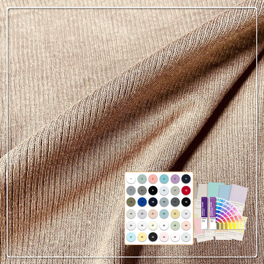 Modal/Spandex Blend Breathable Stretch Waterproof Jersey Fabric 2x2 Rib for Dresses Garments Lingerie