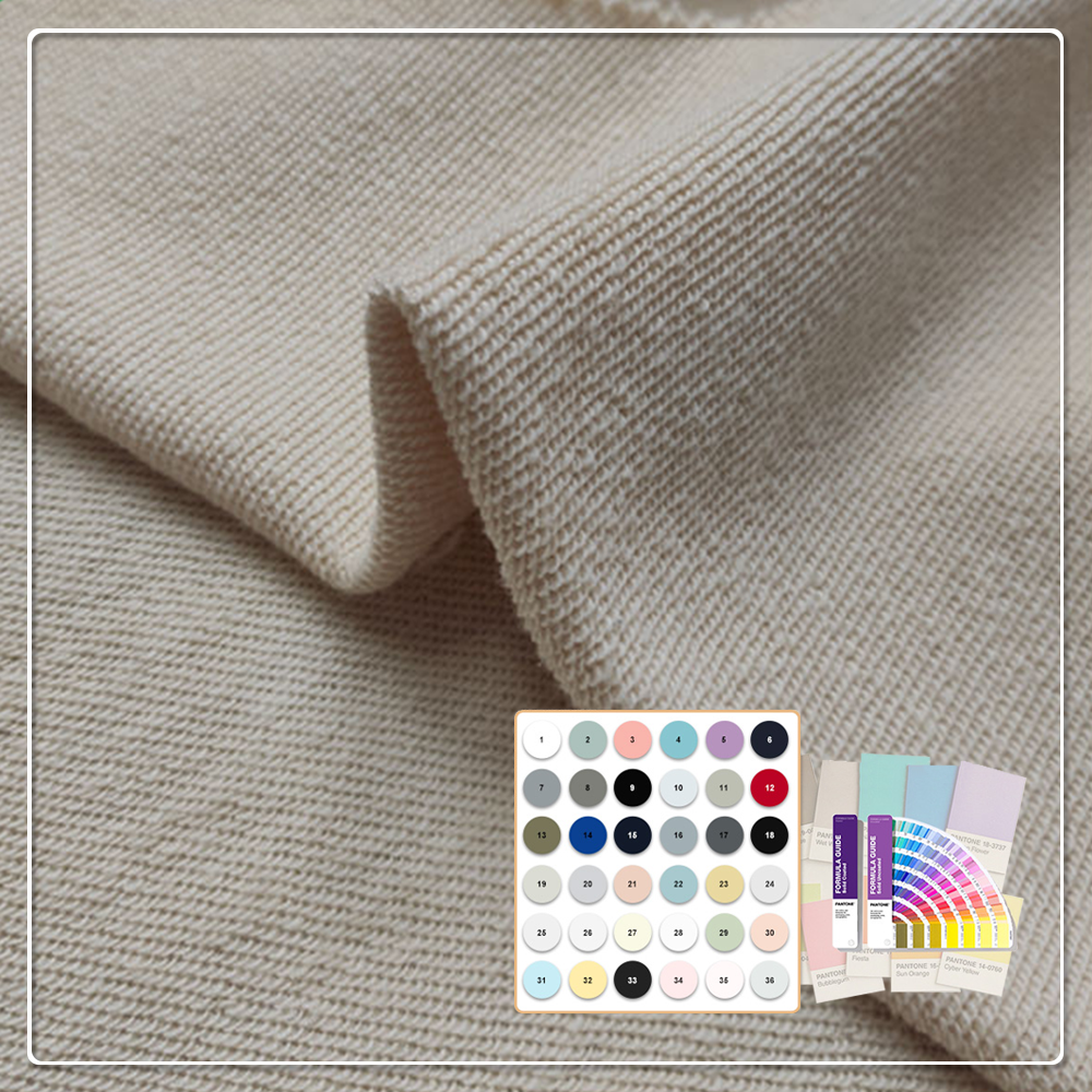 OEM&ODM Wholesale Solid Dyed Combed 100% Cotton 400GSM French Terry Knit Stretch Eco-Friendly Fabric for Sweatshirt Autumn