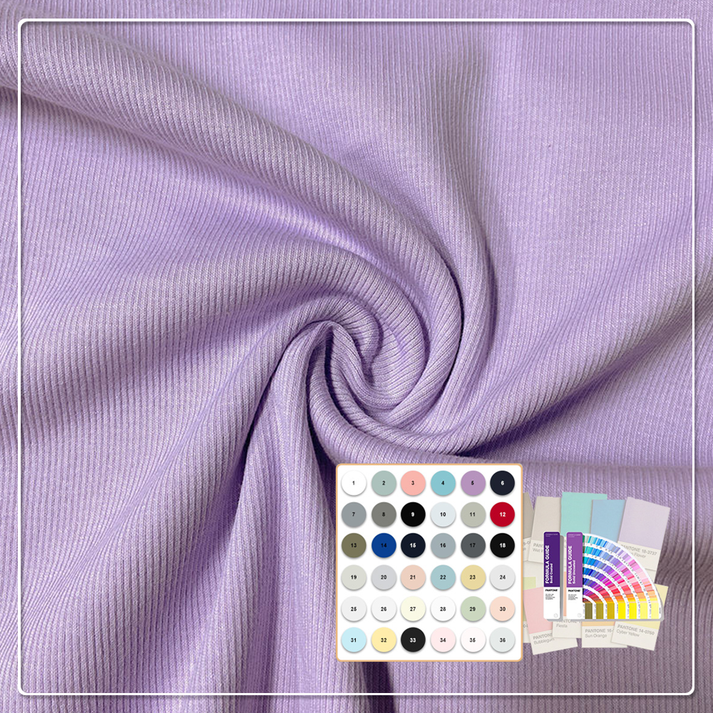 Сертифицированная по стандарту Oeko-Tex мягкая трикотажная ткань из 100% хлопка, устойчивая к катышкам, отводящая влагу, однотонно окрашенная, легкая, трикотаж «рибана» 2x2 для детской одежды девочек и мальчиков