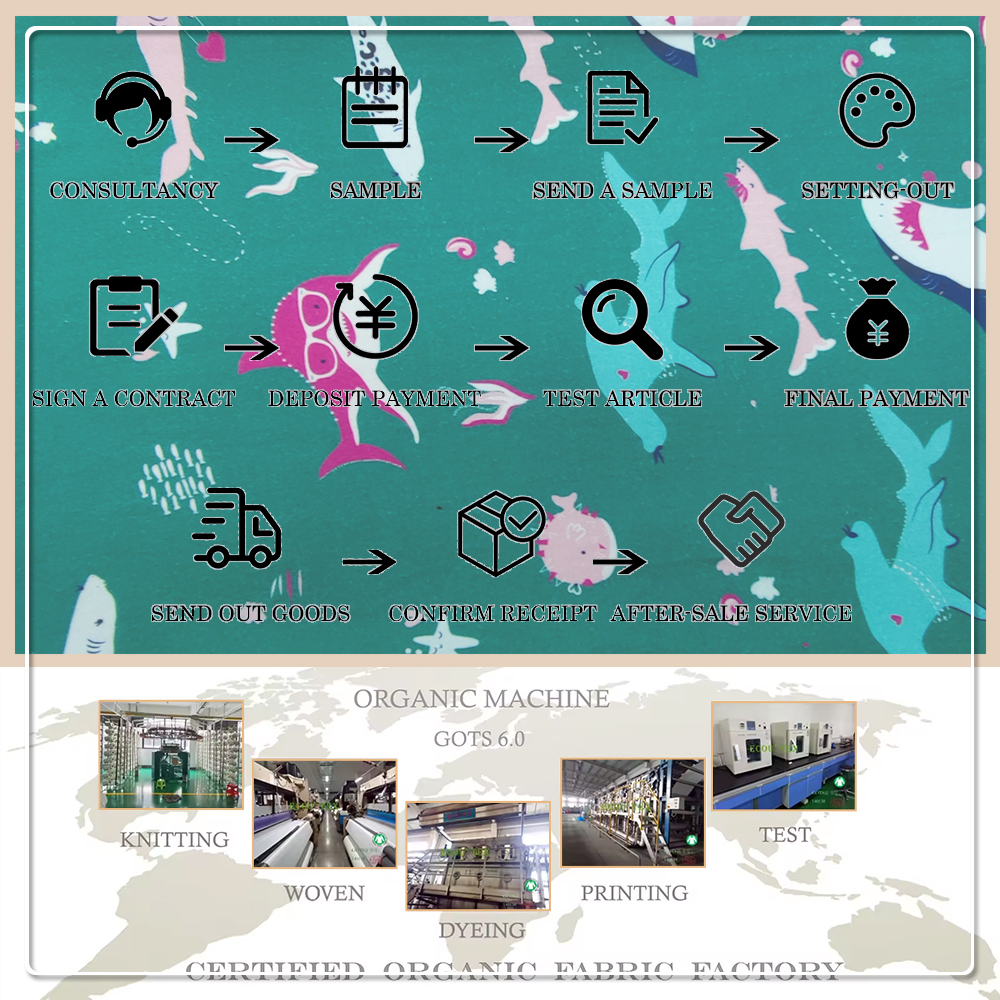 نسيج جيرسي قطن عضوي 100% معتمد من Oeko-Tex، 200 جم/م² / 160 سم – للملابس النسائية للأطفال والفساتين