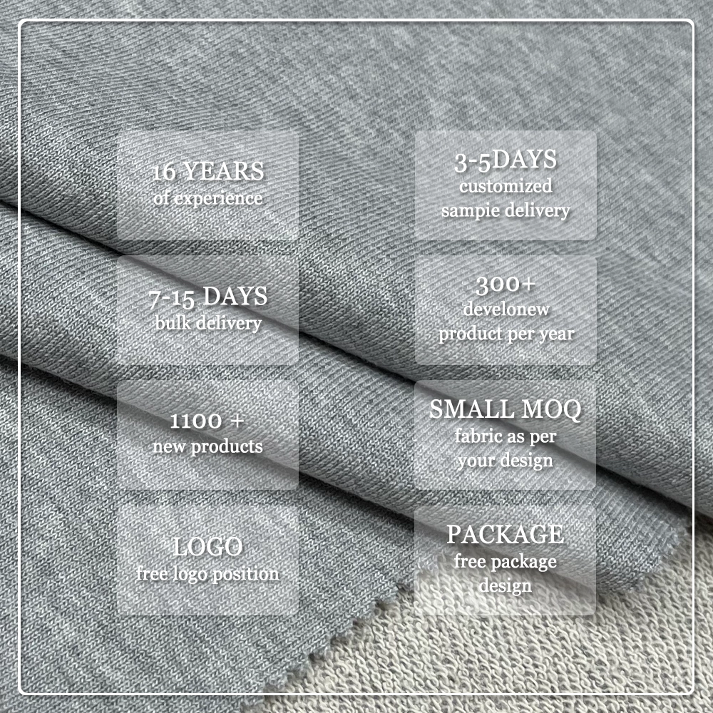 Comfortable Smooth 420gsm 70%Bamboo 30%Organic Cotton French Terry Fabric For Hoodies