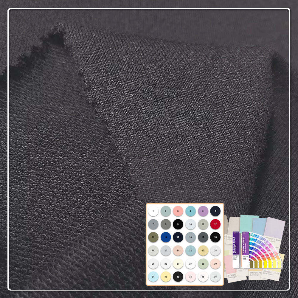 Weicher, organischer Stretch-Strickstoff aus Bambusbaumwolle, antibakteriell, feuchtigkeitsableitend, 260 GSM, mittlere Stärke, für Sweatshirts