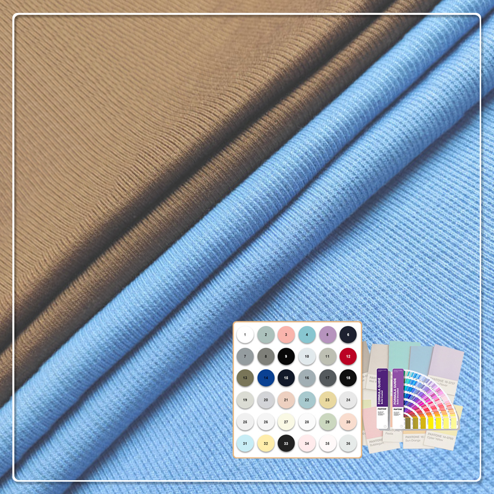 Recycled Fabric Bamboo Organic Cotton Blended Spandex 2*2 Rib Eco-Friendly Moisture-Absorbent Breathable 220GSM Fabric