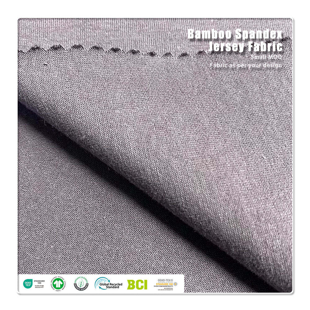 Ekologiczna dzianina jersey z mieszanki włókien sojowych i bawełny organicznej, z certyfikatem GOTS, o gramaturze 200 g/m2, oddychająca i szybkoschnąca, idealna dla niemowląt i dzieci