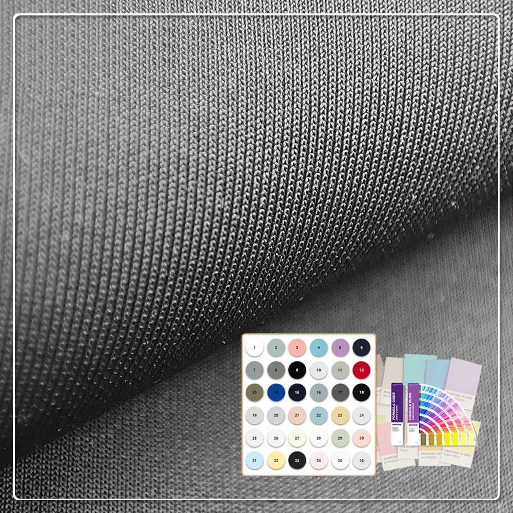 स्ट्रेच, एंटी-स्टैटिक, चार दिशाओं में लचीला, झुर्रियों से प्रतिरोधी, पर्यावरण के अनुकूल, त्वरित शुष्क होने वाला काला कपड़ा (88% नाइलॉन, 12% स्पैंडेक्स), चमकदार, 240 जीएसएम