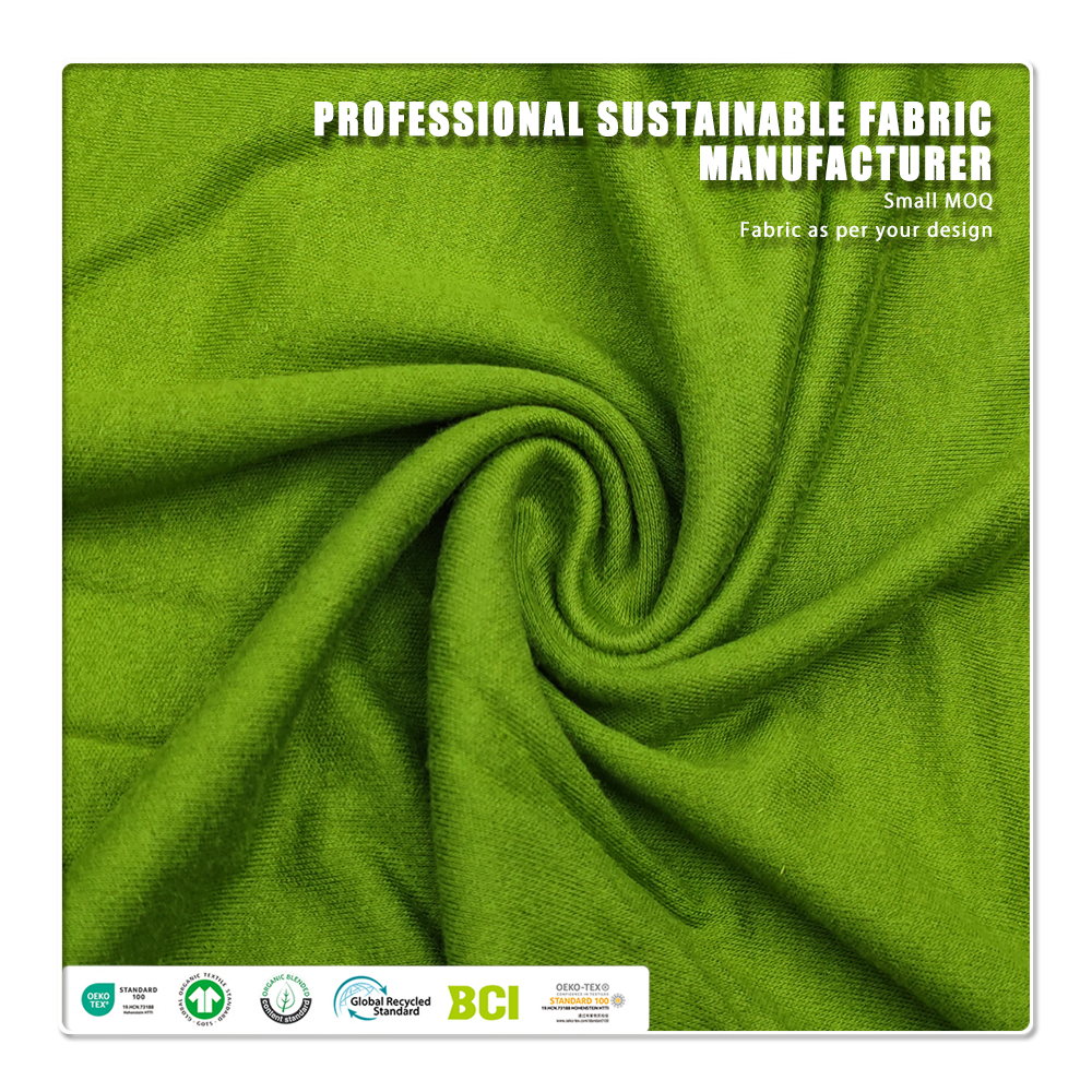 Natural 70% Bamboo 30% Hemp Interlock Fabric Anti-Bacteria Moisture-Absorbent Breathable for Home Textiles Baby Diapers