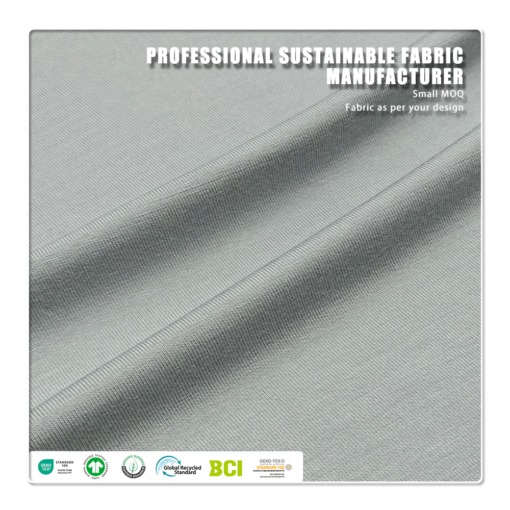 92% bambusz, 8% spandex, 260 g/m², 170 cm szélességű, környezetbarát nyújtható kötött anyag egyedi nyomtatott mintákkal ruházatra és háztartási textíliákra